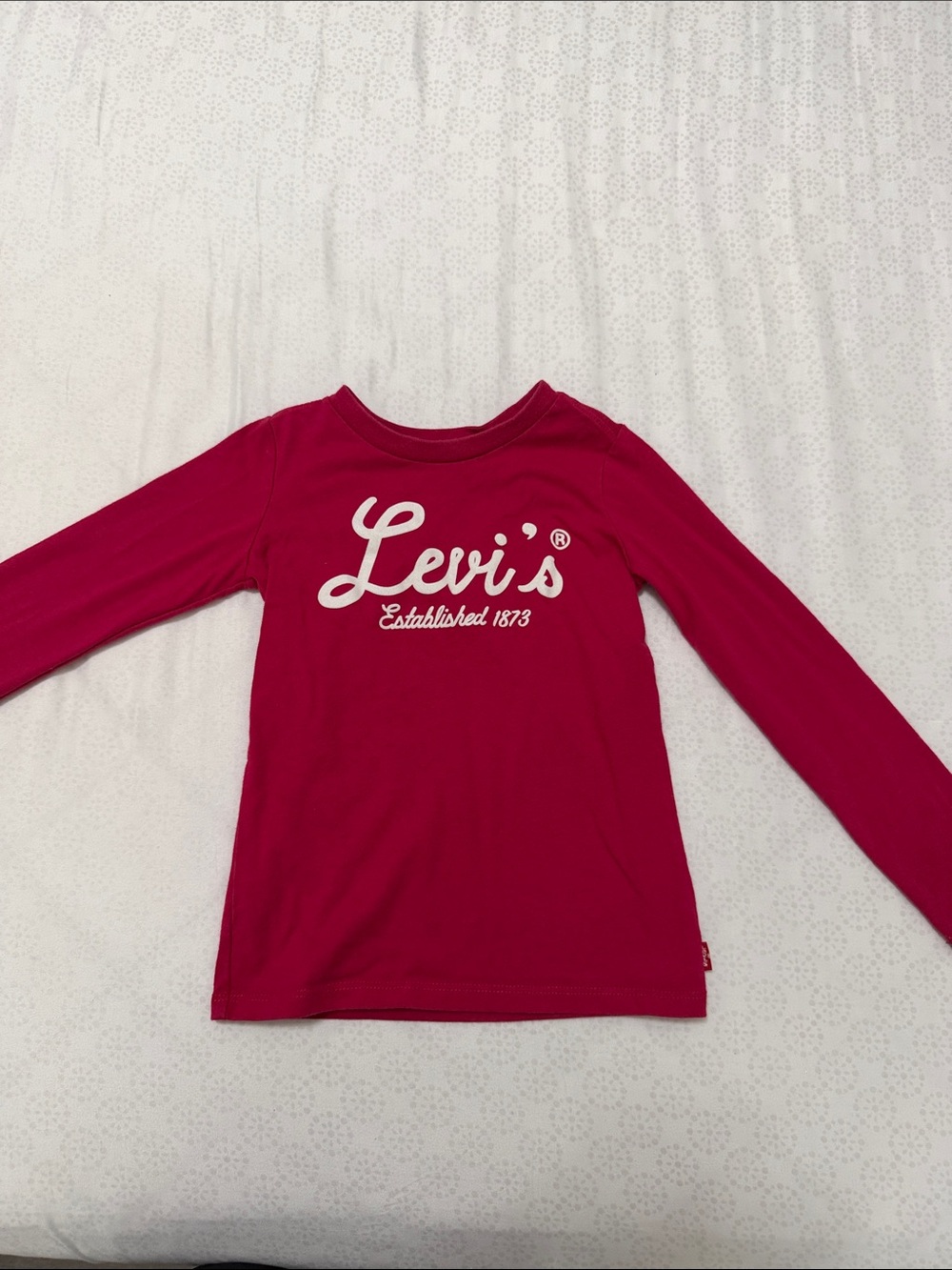 Levi's Girls' Long Sleeve Logo Tee - Bright Pink